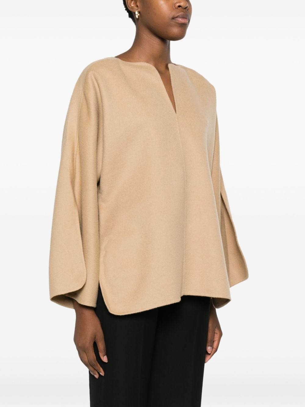 wide-sleeved wool blouse - 3