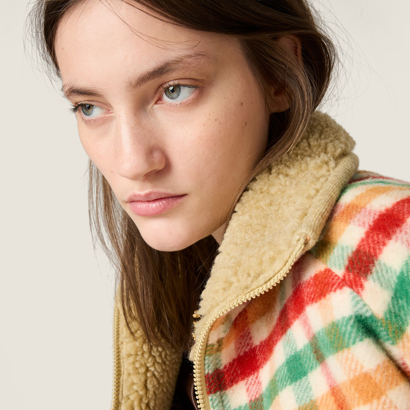 Fleece-lined checked blouson jacket 6