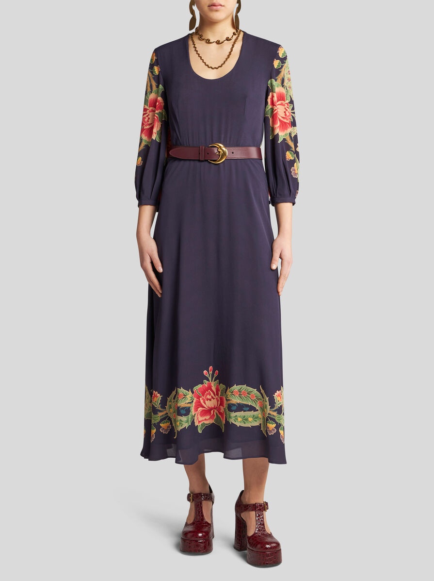 CREPE DE CHINE DRESS WITH PRINT - 3