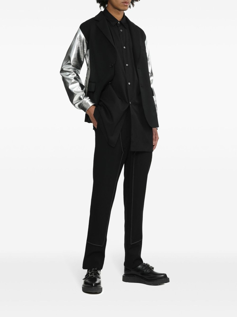 BLACK COMME des GARÇONS decorative-stitching straight-leg trousers outlook