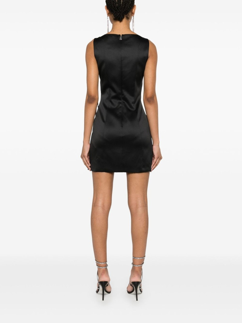 floral-appliqué satin dress 4