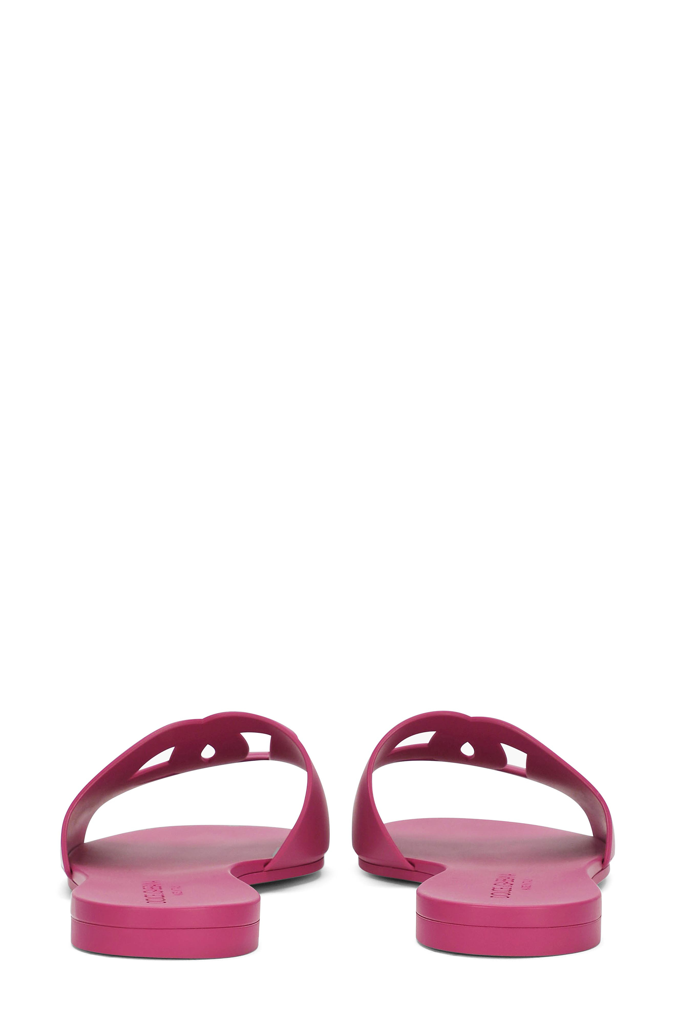 Dolce&Gabbana Bianca Interlock Slide Sandal in Fuchsia at Nordstrom - 4