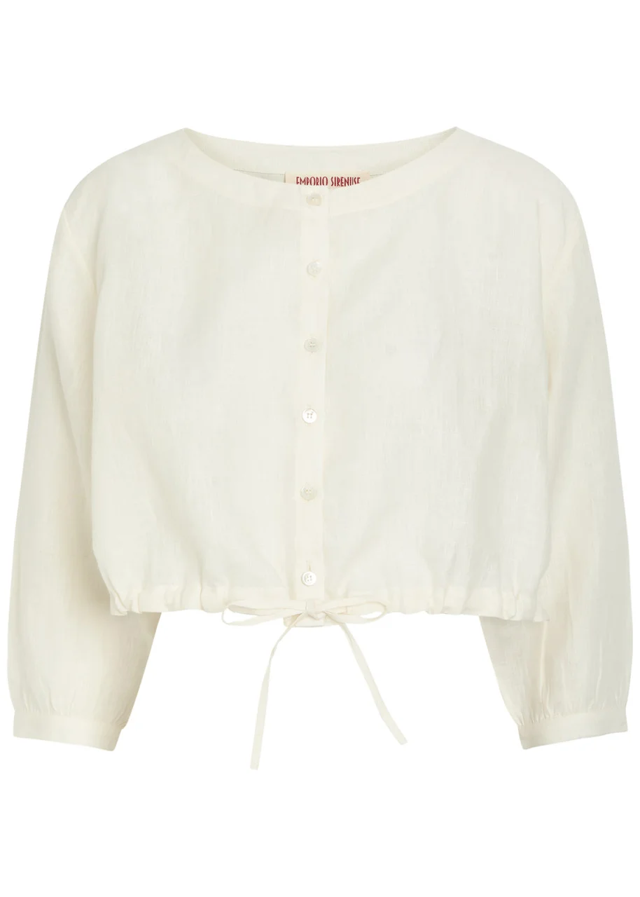 Emporio Sirenuse New Jinny Cropped Linen top - 1