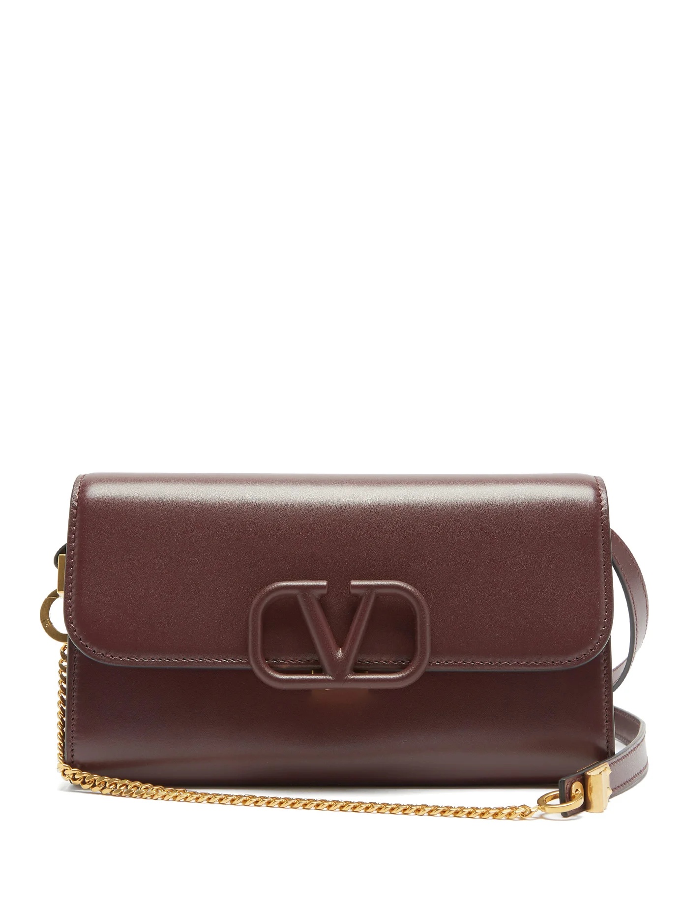 V-sling leather shoulder bag - 1