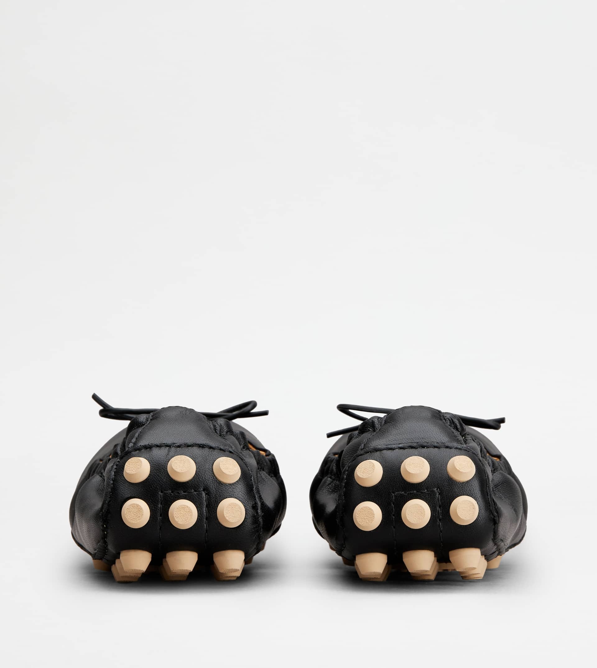 BUBBLE BALLERINAS IN LEATHER - BLACK, OFF WHITE - 2