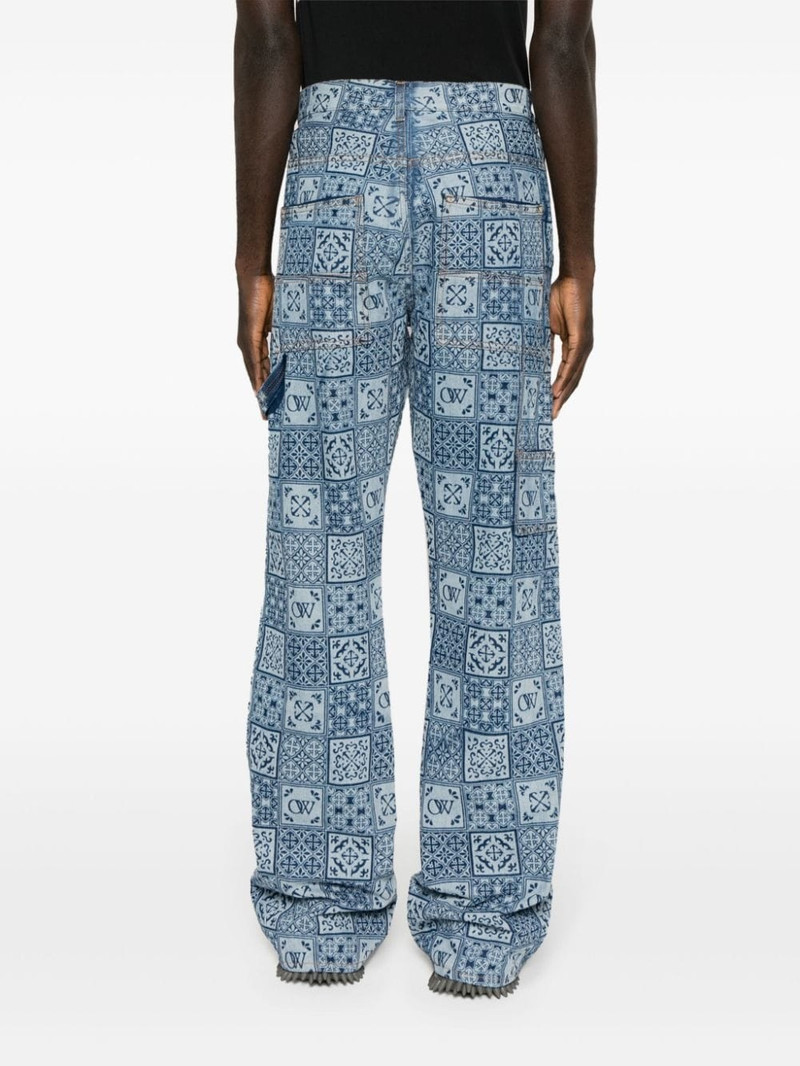 logo-print flared carpenter jeans 4