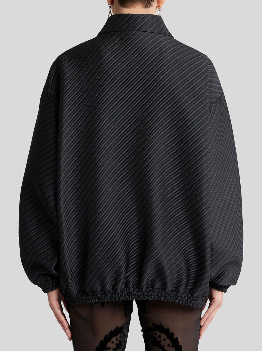 DIAGONAL JACQUARD BOMBER JACKET - 5