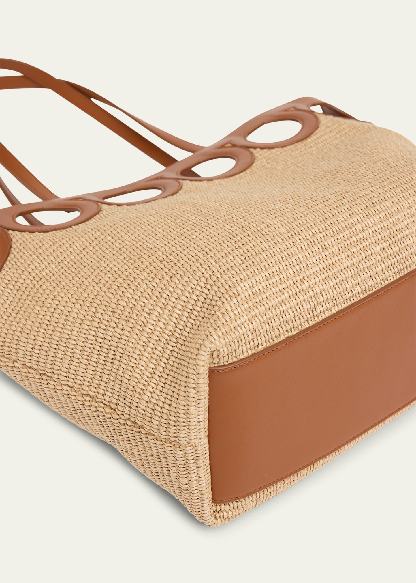 Frame Cutout Raffia Tote Bag - 4