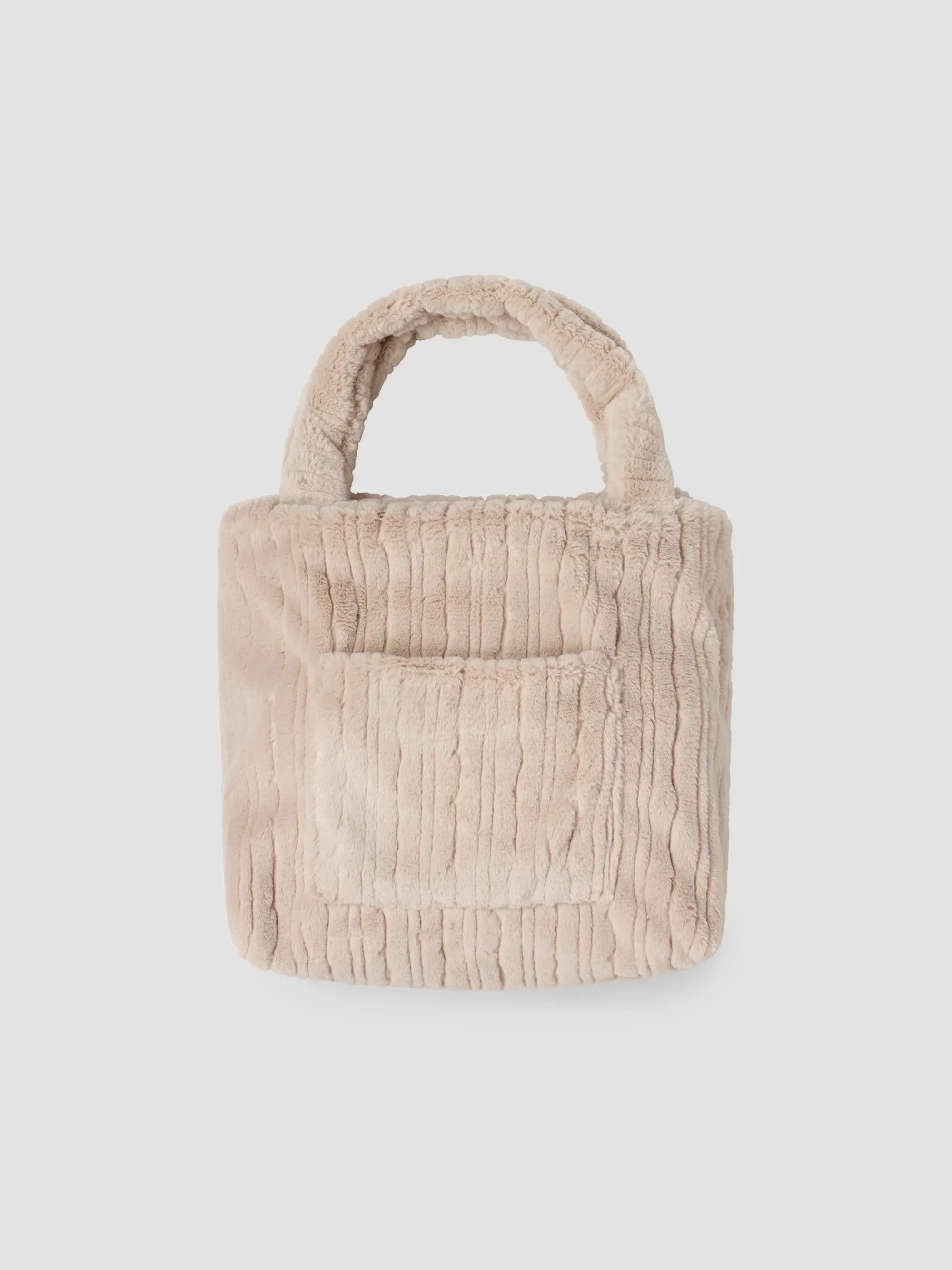 2-Piece Faux Fur Blanket & Bag Set - Sandstone - 1