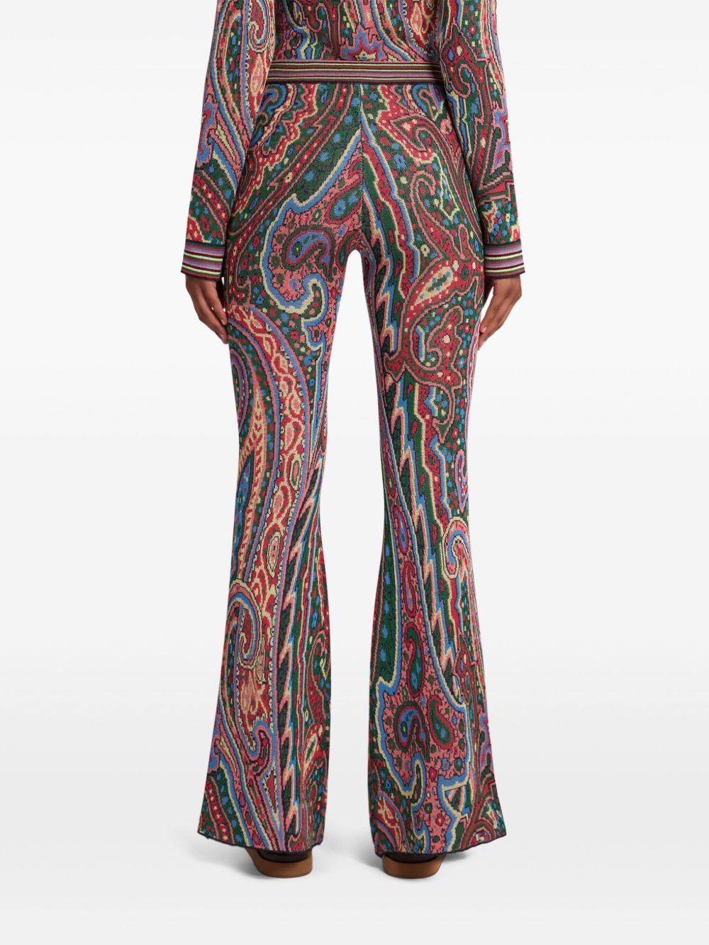 paisley-pattern knitted trousers - 4