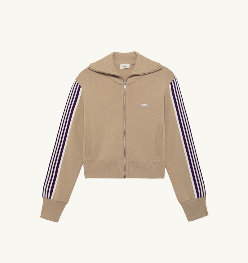 KNITTED TENNIS VISCOSE ZIP JACKET WOMAN 1
