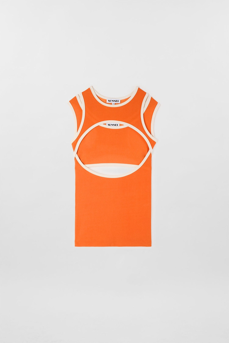 SUPER STRETCH COMBINED TOP / bright orange 1