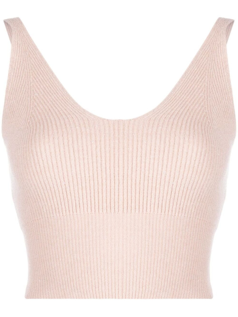 ribbed-knit U-neck tank top 1