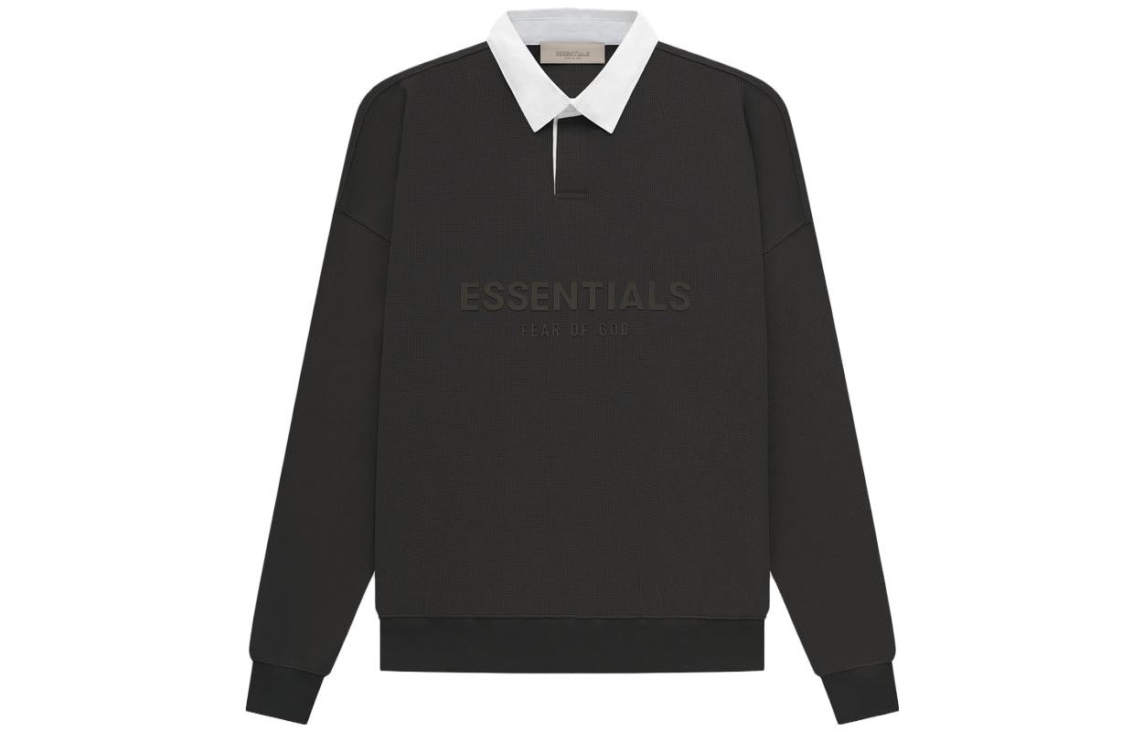 Fear of God Essentials SS23 Waffle Long Sleeve Polo Shirt 'Off-Black' FOG-SS23-058 - 2