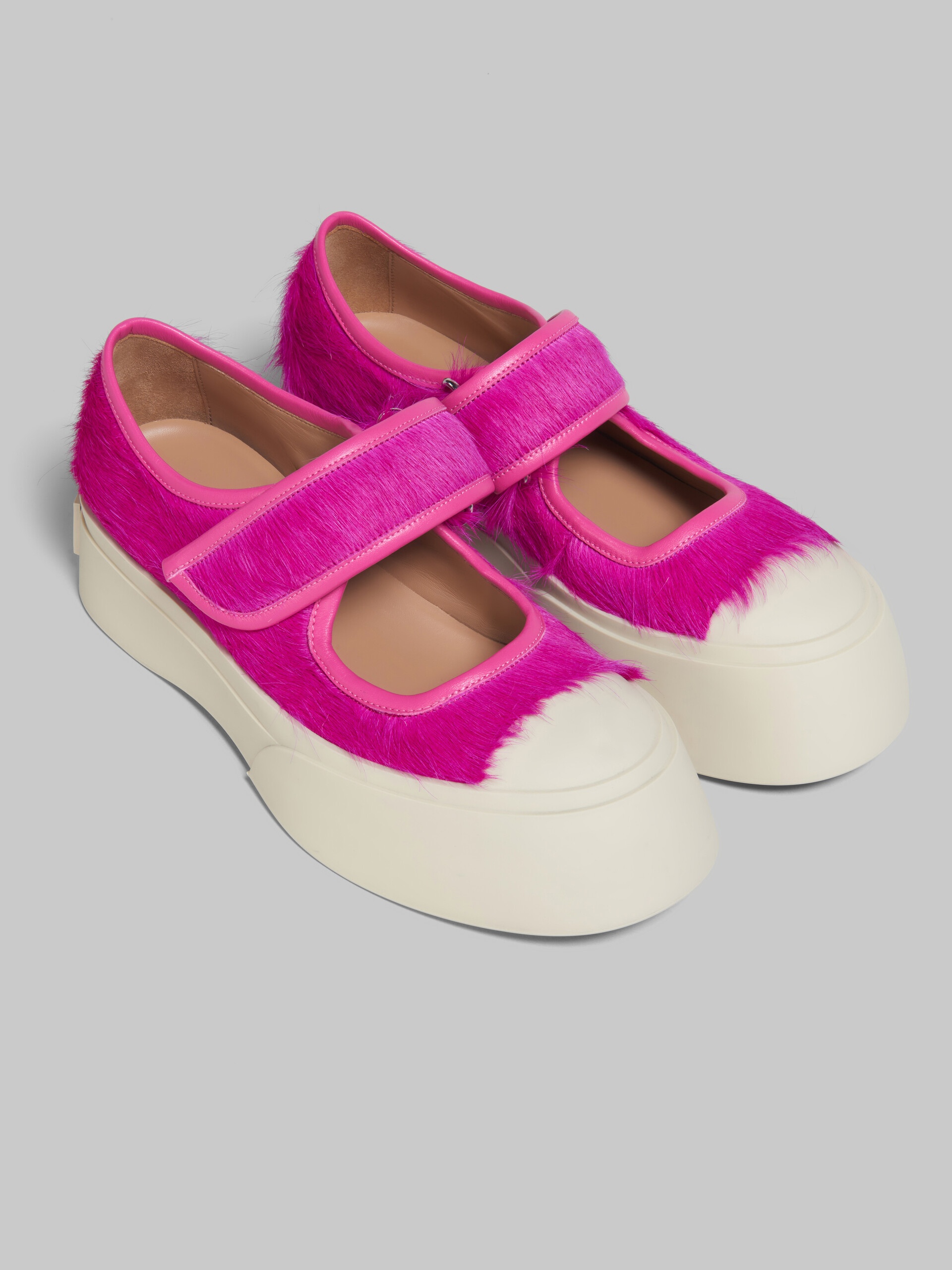 FUCHSIA LONG-HAIR CALFSKIN MARY JANE SNEAKER - 5