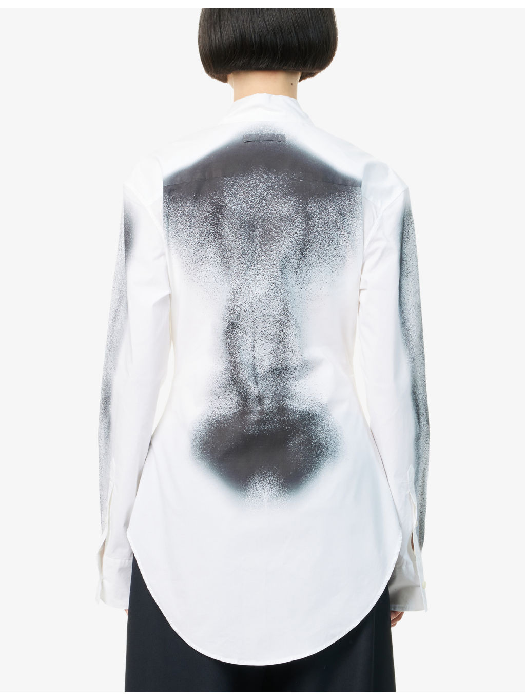 Printed Curved-Hem Stretch-Cotton Shirt - 4
