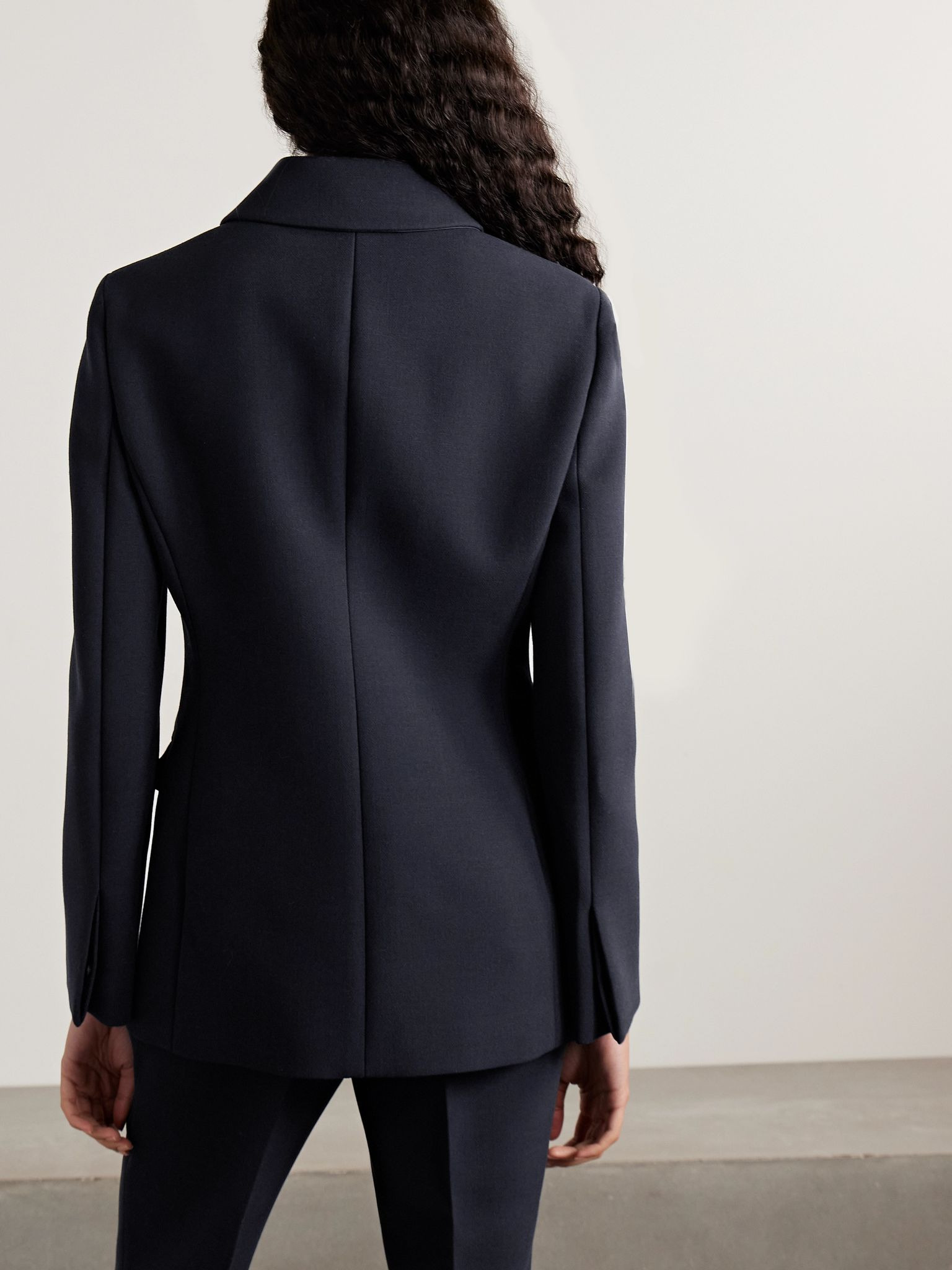 Wool-crepe jacket Navy - 4