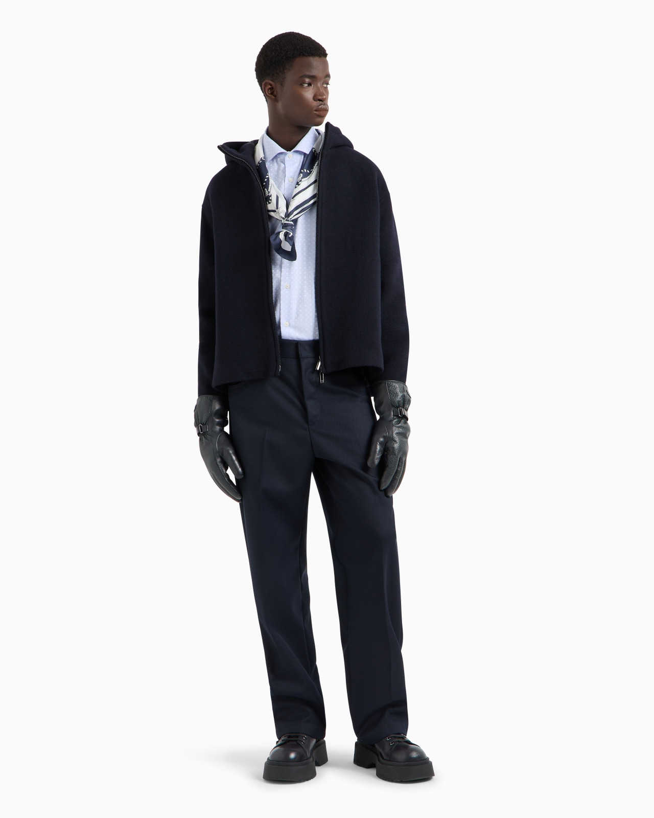 Cotton shirt with all-over jacquard logo pattern - 4