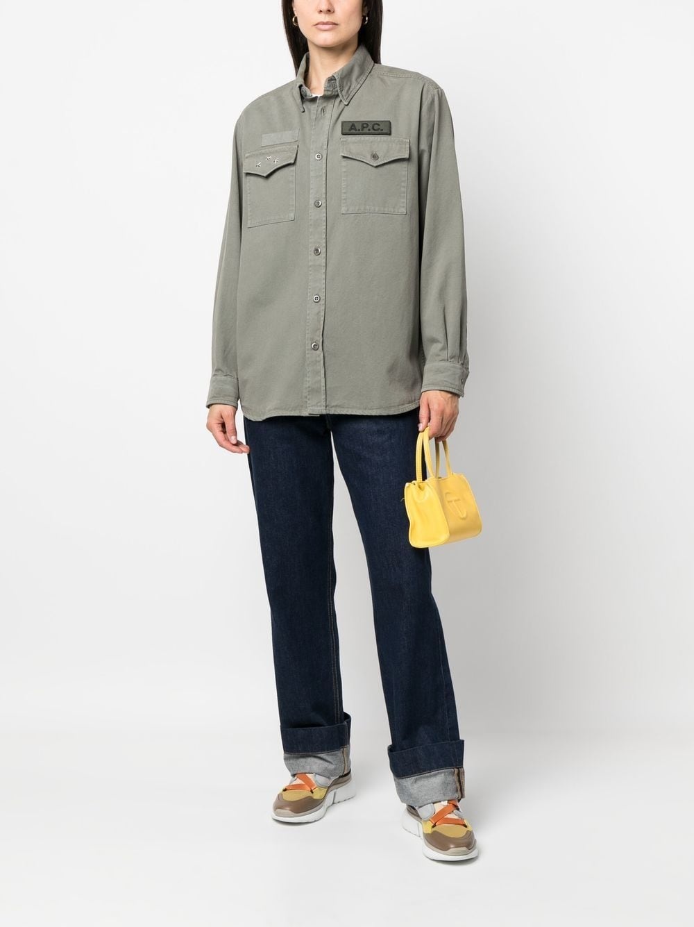 logo-patch shirt jacket - 2
