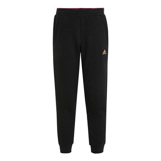 adidas M Pants Solid Color Casual Sports Bundle Feet Long Pants Black H55257 - 1