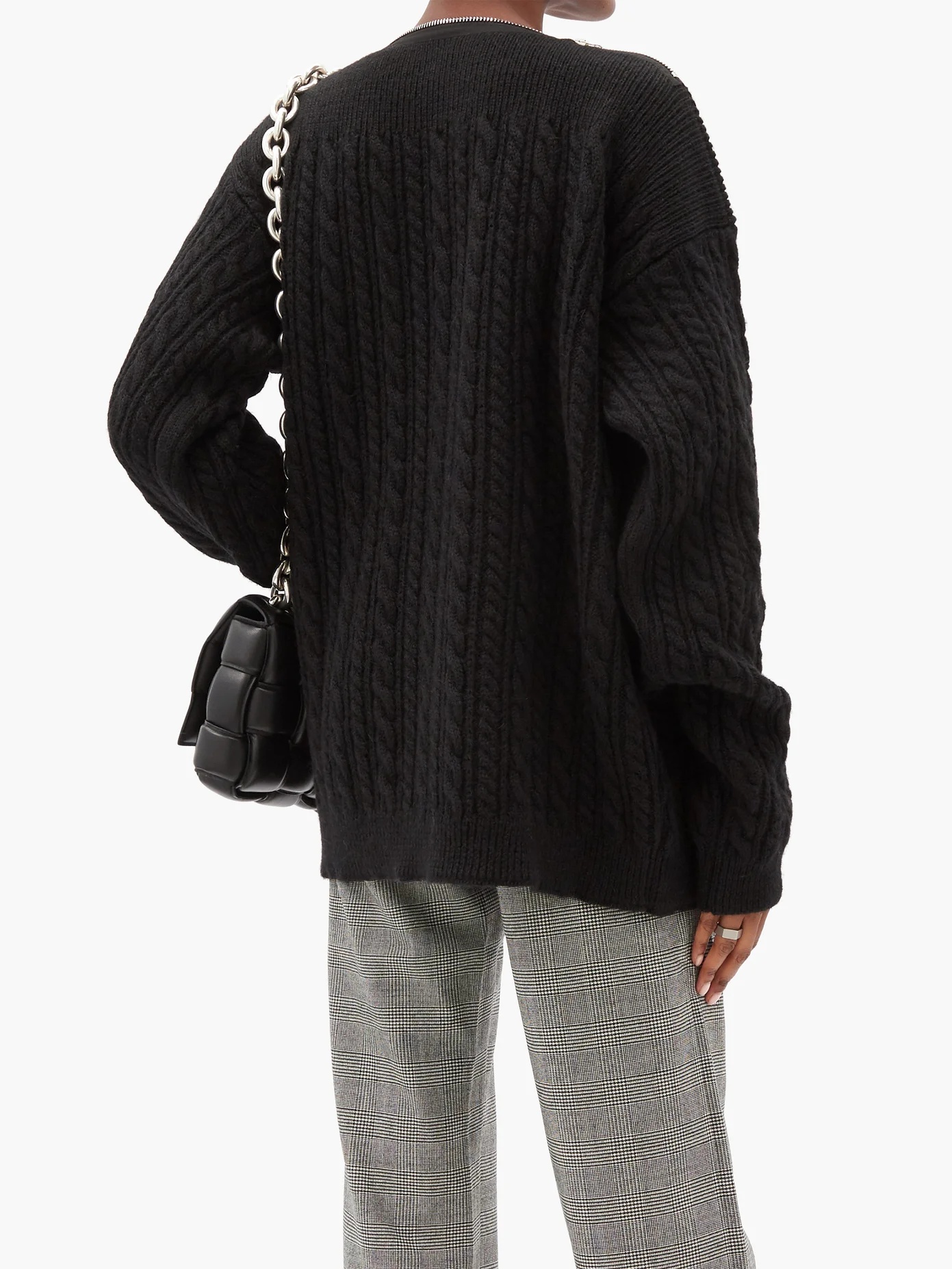 Zipped-neckline cable-knit wool sweater - 5