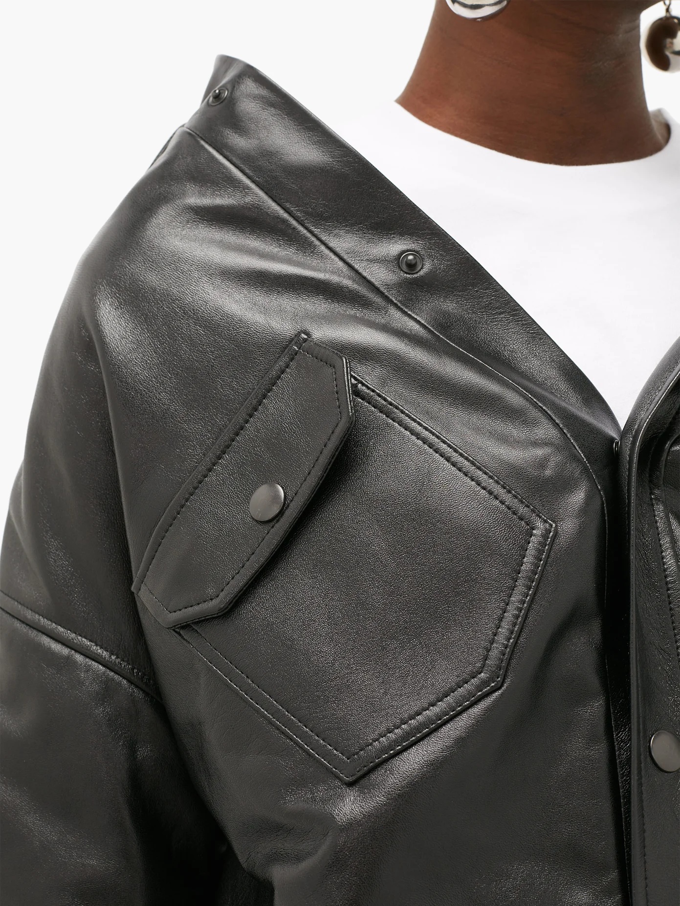 Slouchy leather jacket - 4