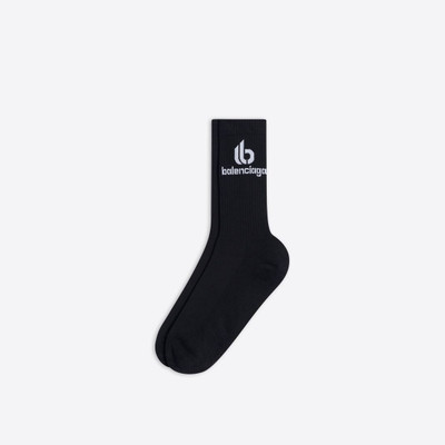 BALENCIAGA Men's Double B Socks in Black outlook