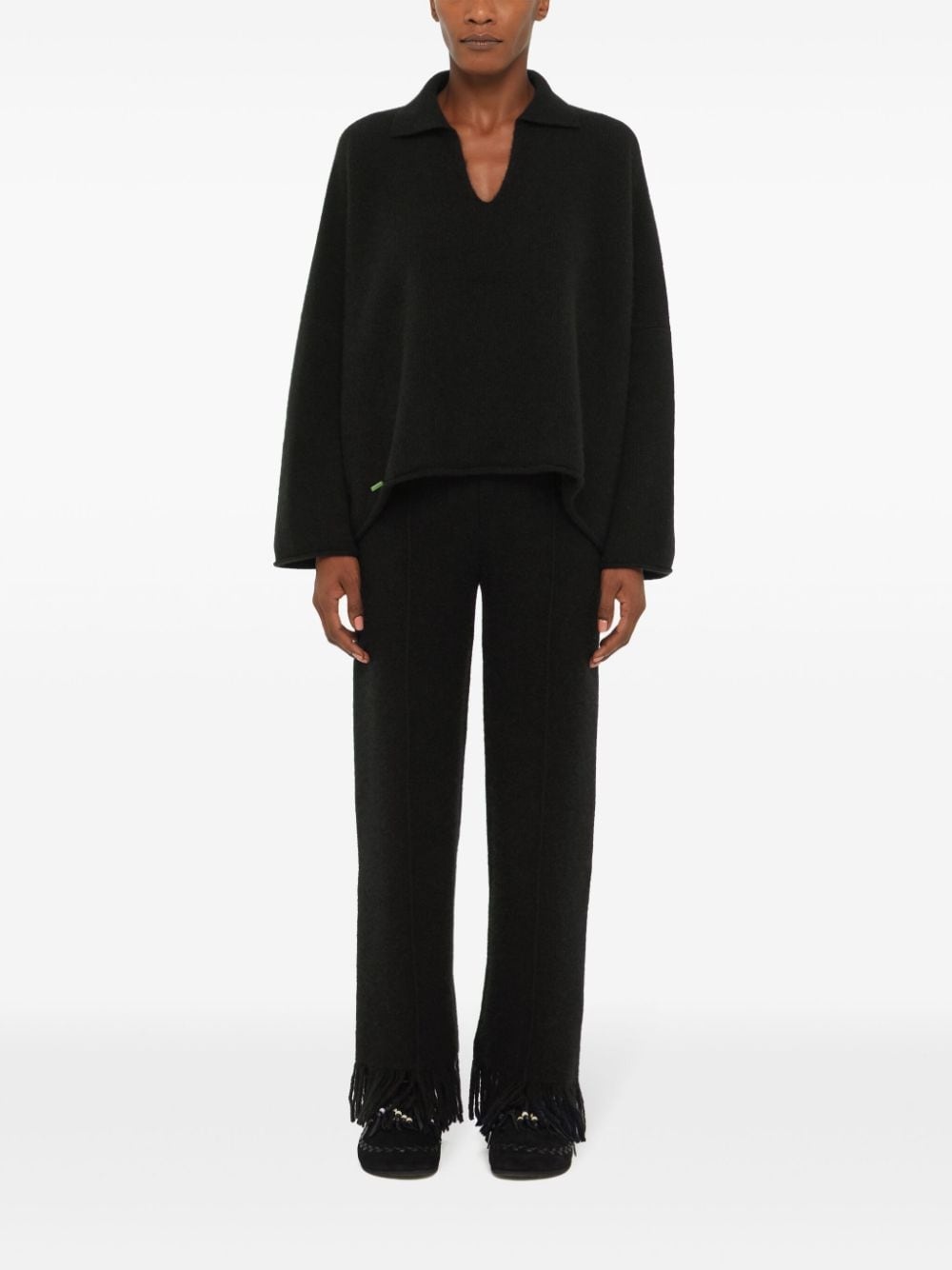 knitted cashmere-blend polo shirt - 3
