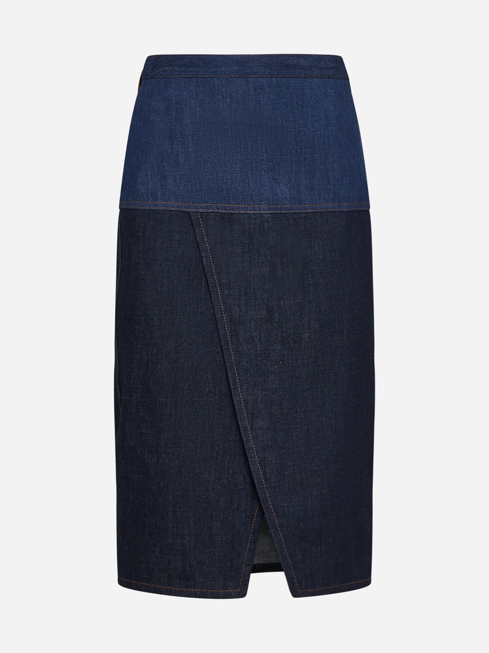 Two-tone denim skirt - 1