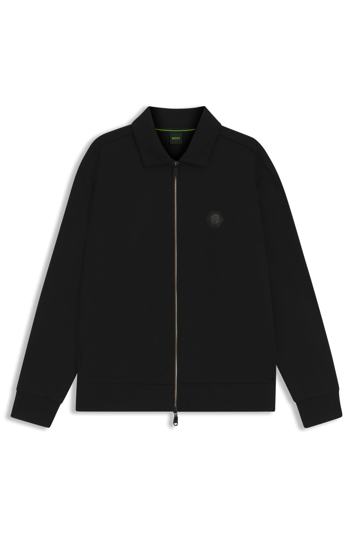 COTTON-BLEND ZIP-UP SWEATSHIRT WITH DOUBLE B MONOGRAM - 1