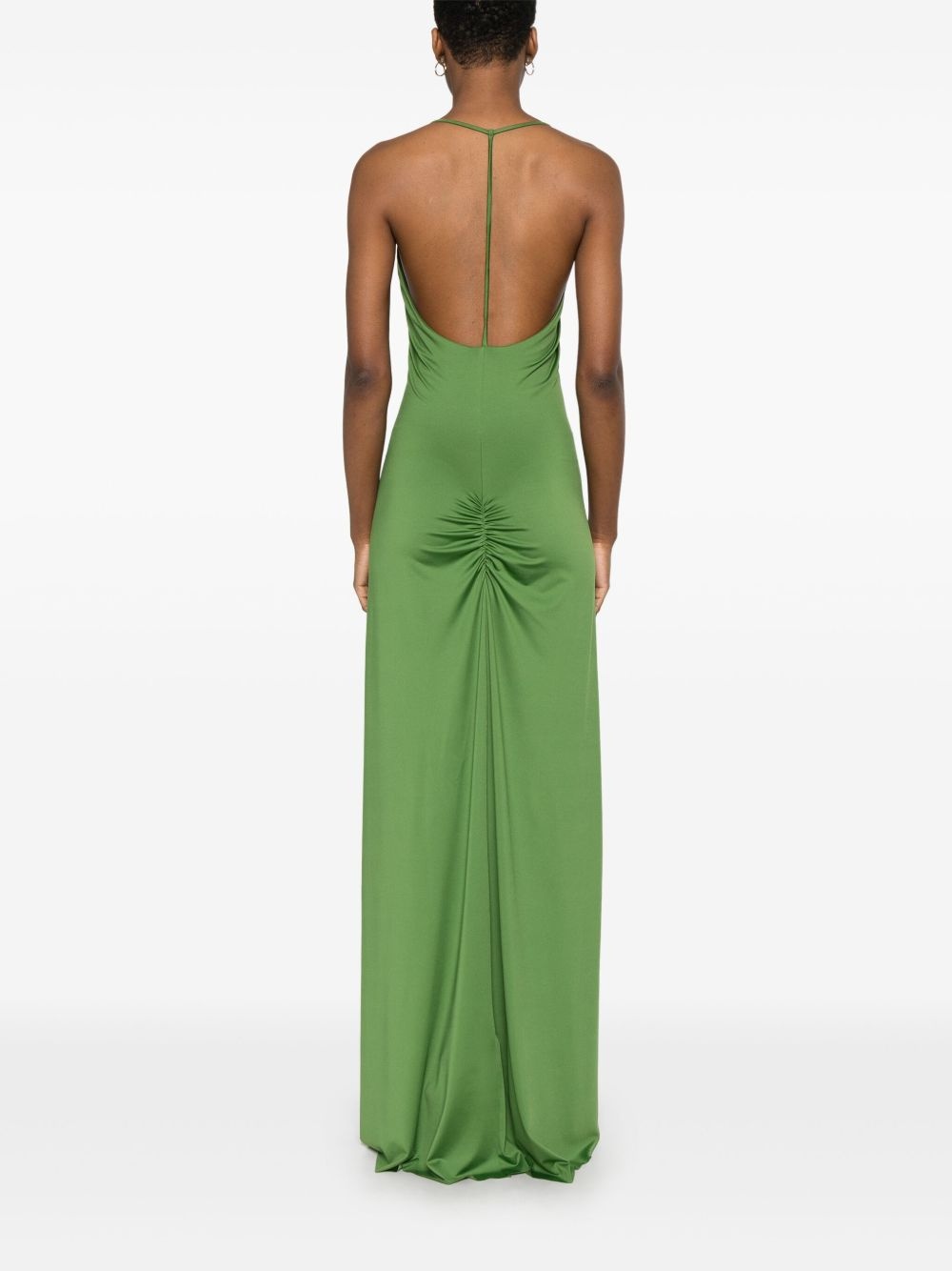 V-neck ruched gown - 4