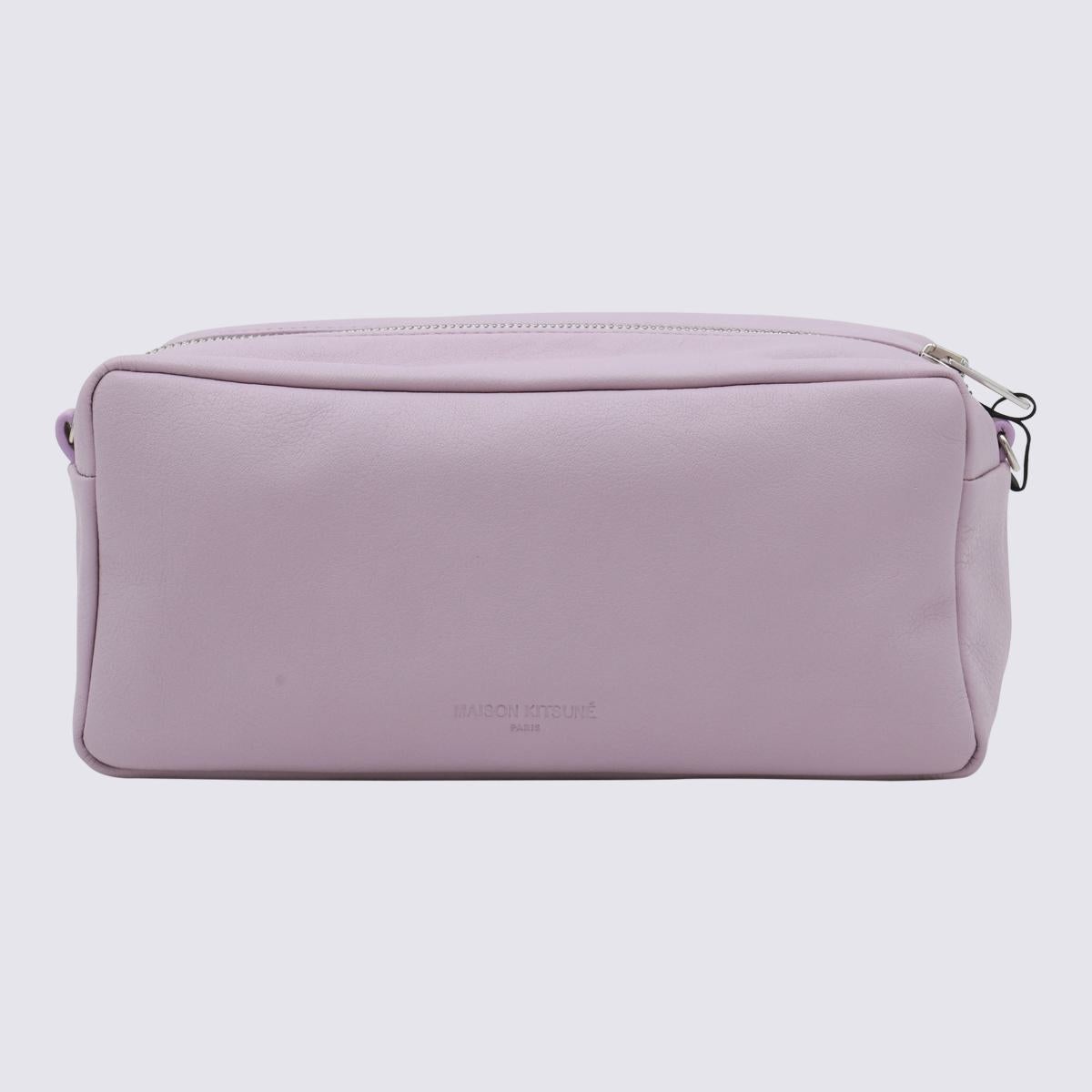 MAISON KITSUNÉ LILAC LEATHER SHOULDER BAG - 2