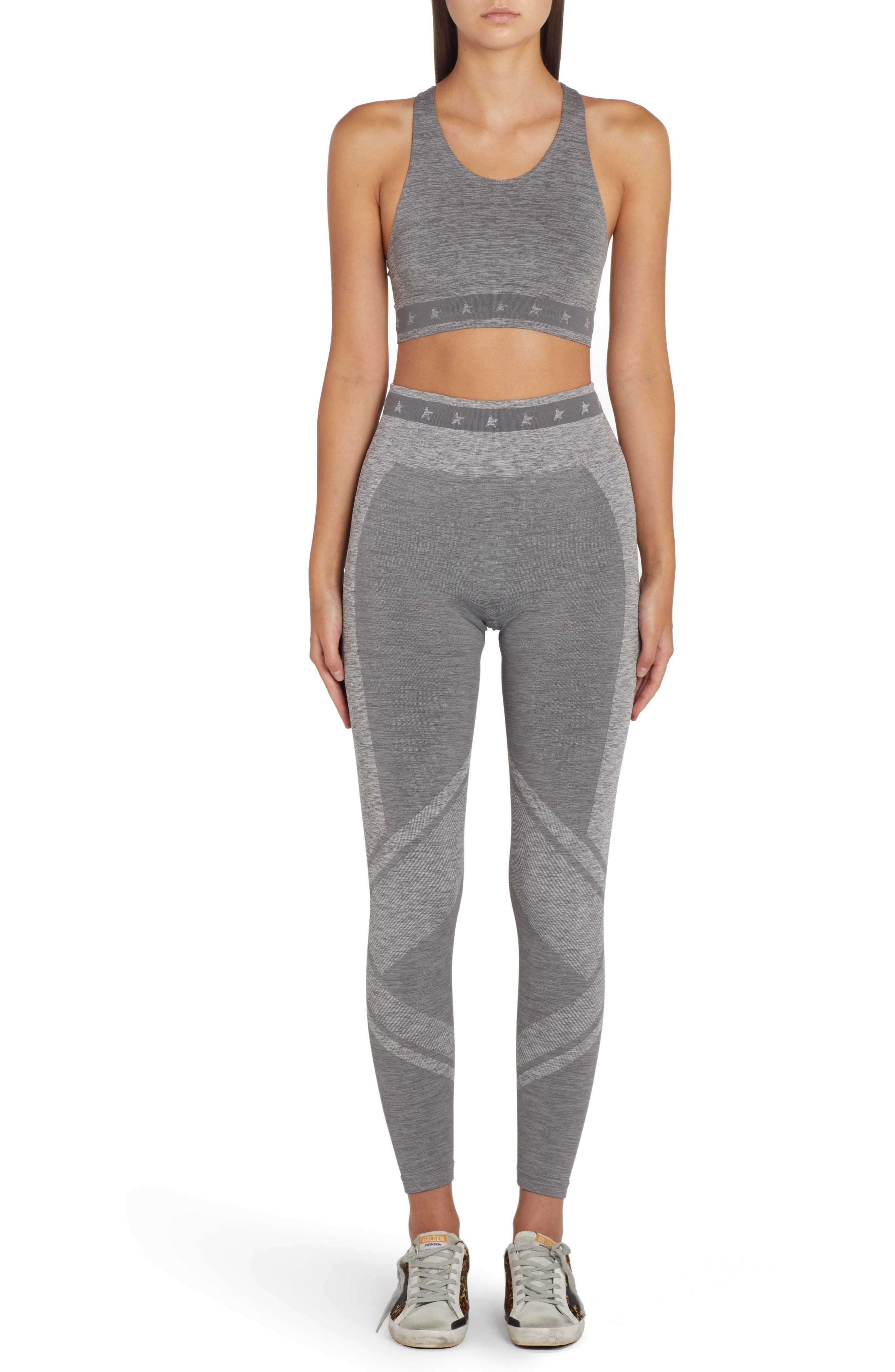 Golden Goose Knot Racerback Crop Top in Melange Grey at Nordstrom - 6
