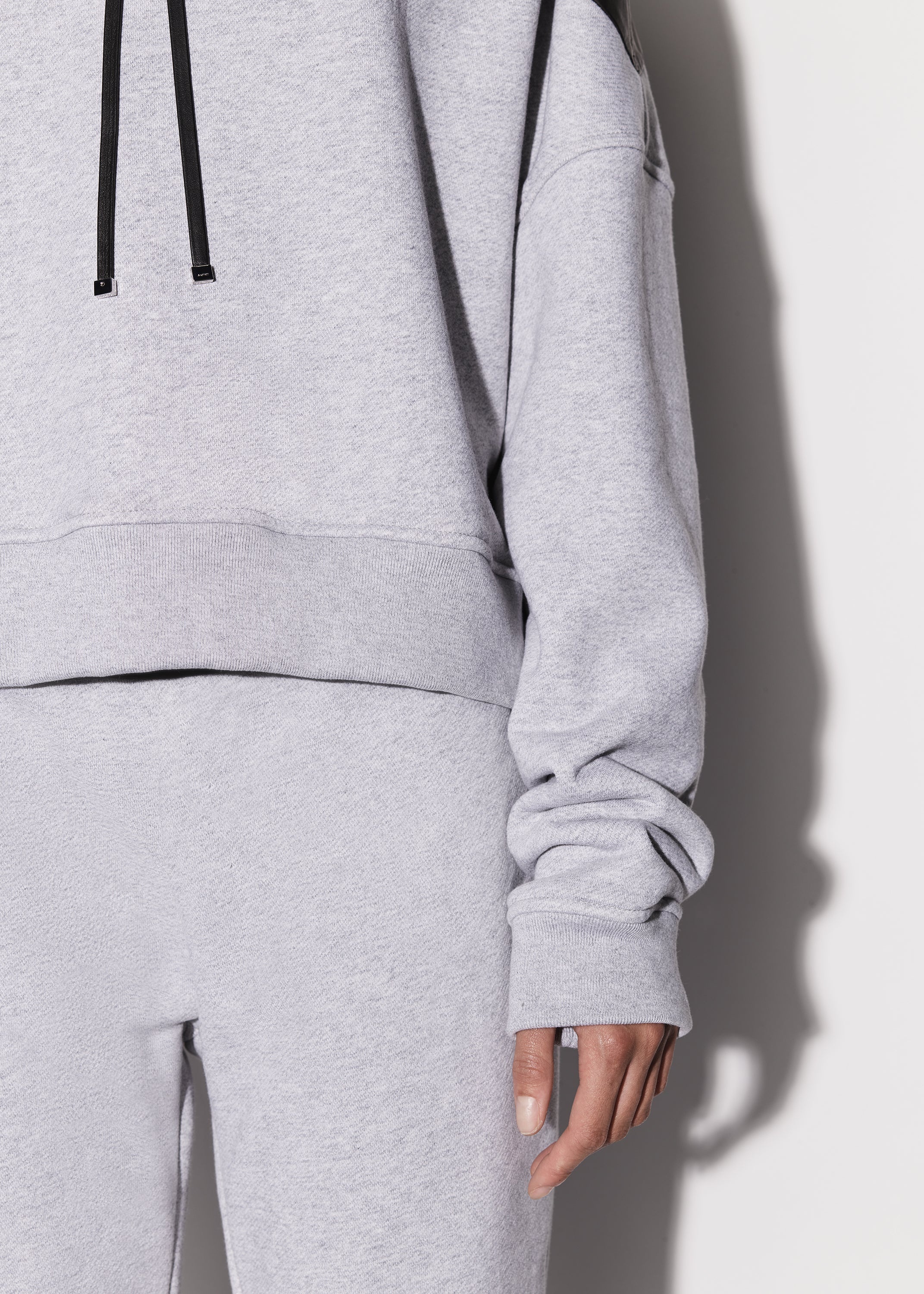 LEATHER HYBRID HOODIE - 7