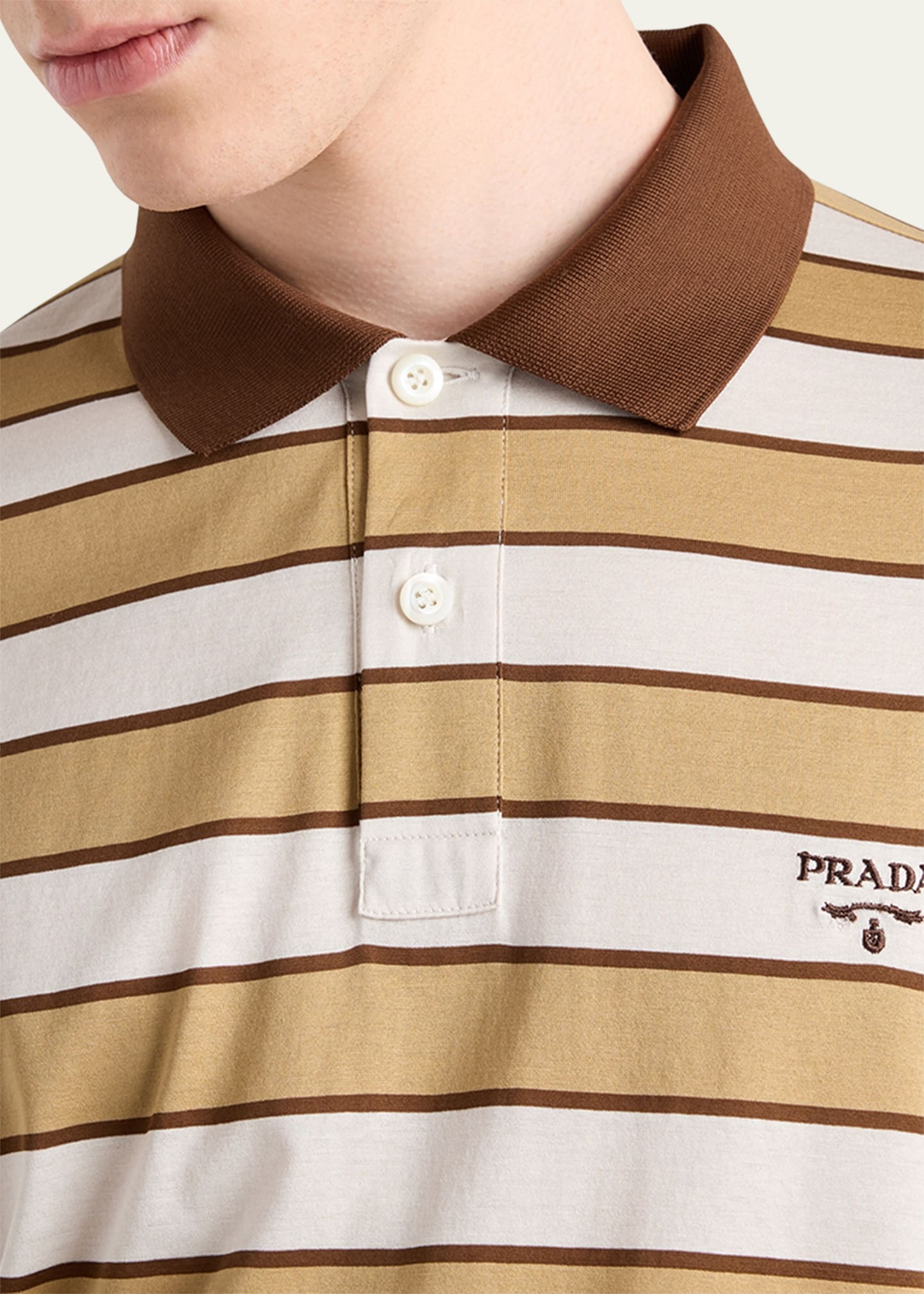 Men's Striped Jersey Polo Shirt - 5