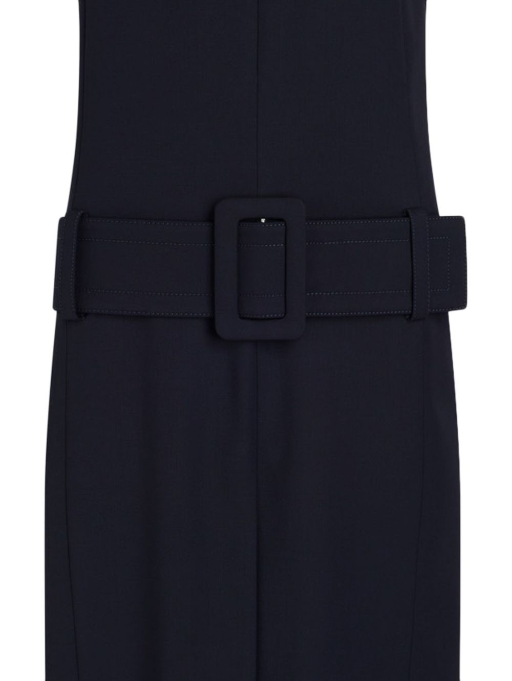 belted twill midi dress - 2