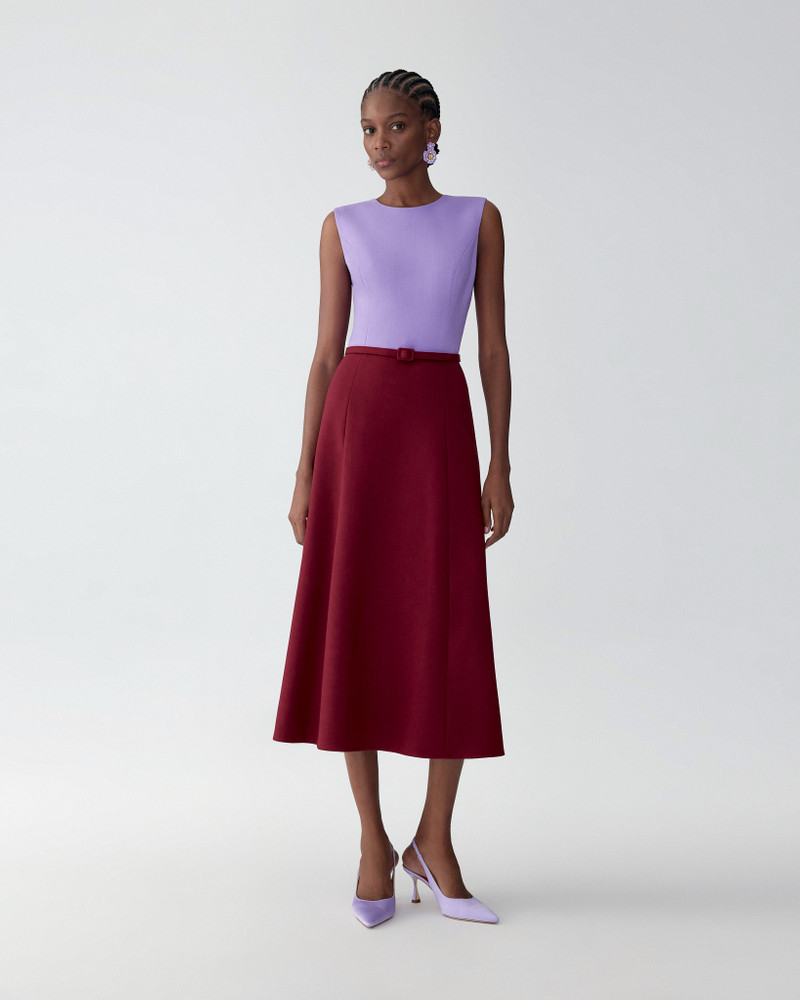 CAROLINA HERRERA Colorblocked Midi Dress With Belt outlook