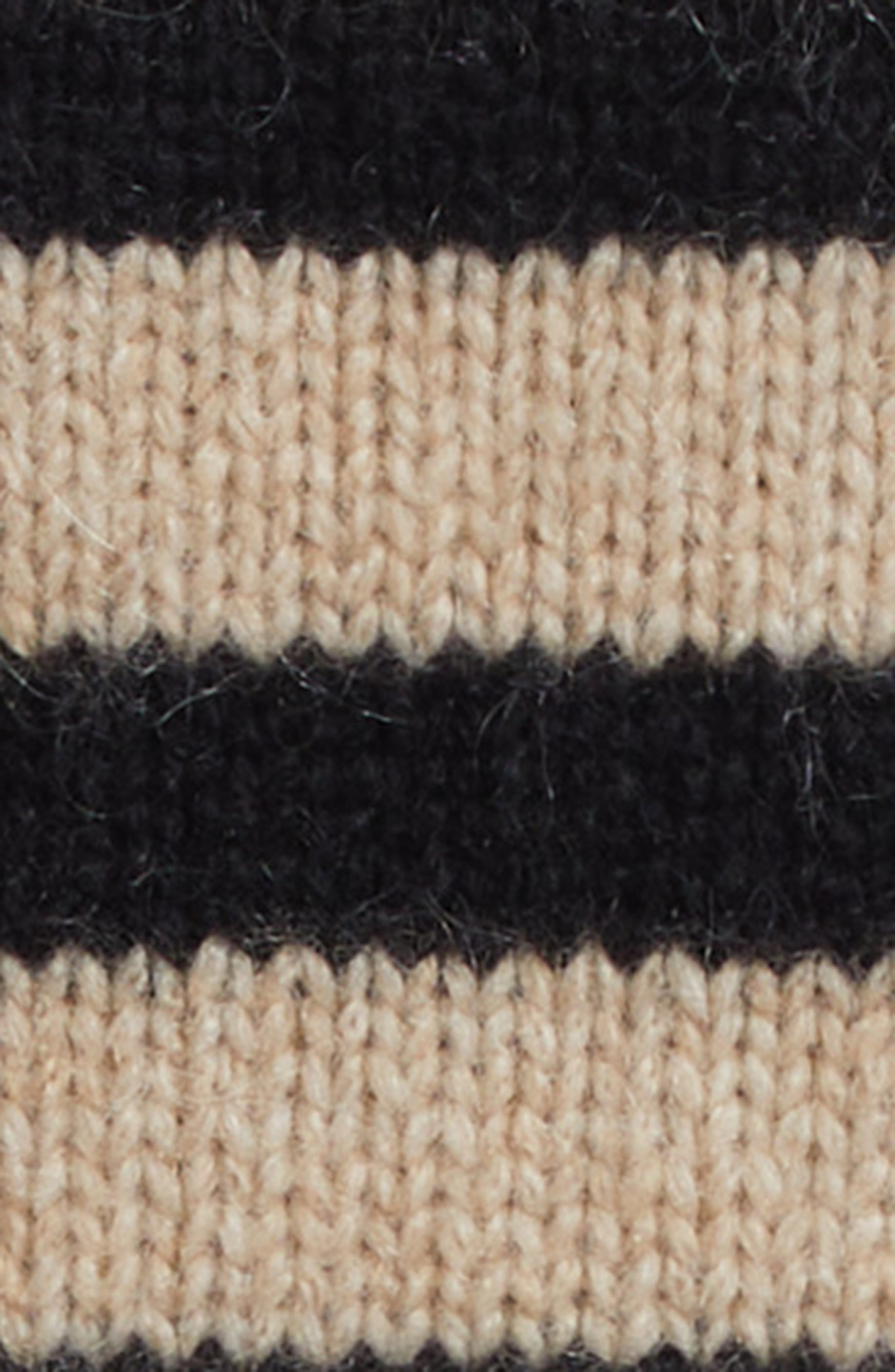 Nili Lotan Raelynn Stripe Turtleneck Cashmere Sweater in Parchment/Black Stripe at Nordstrom - 7
