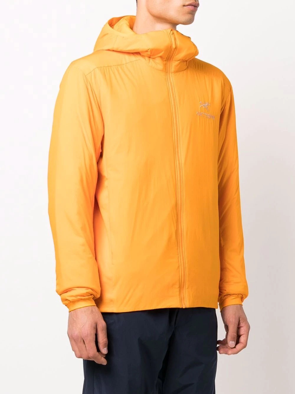 orange hooded zip-up jacket - 3