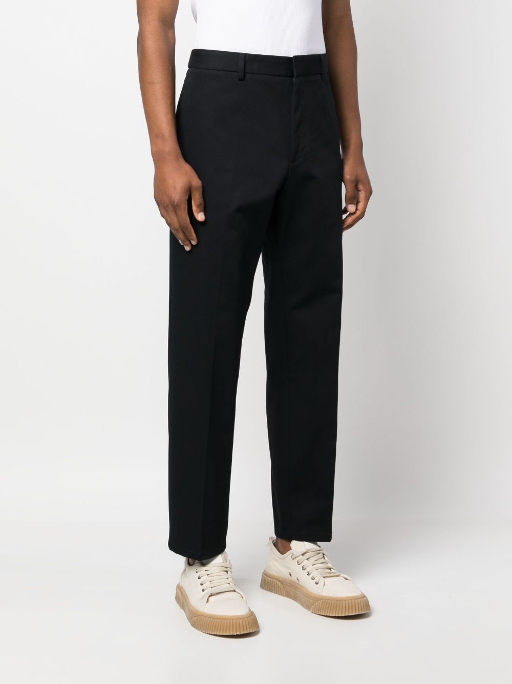 straight-leg cotton trousers - 3