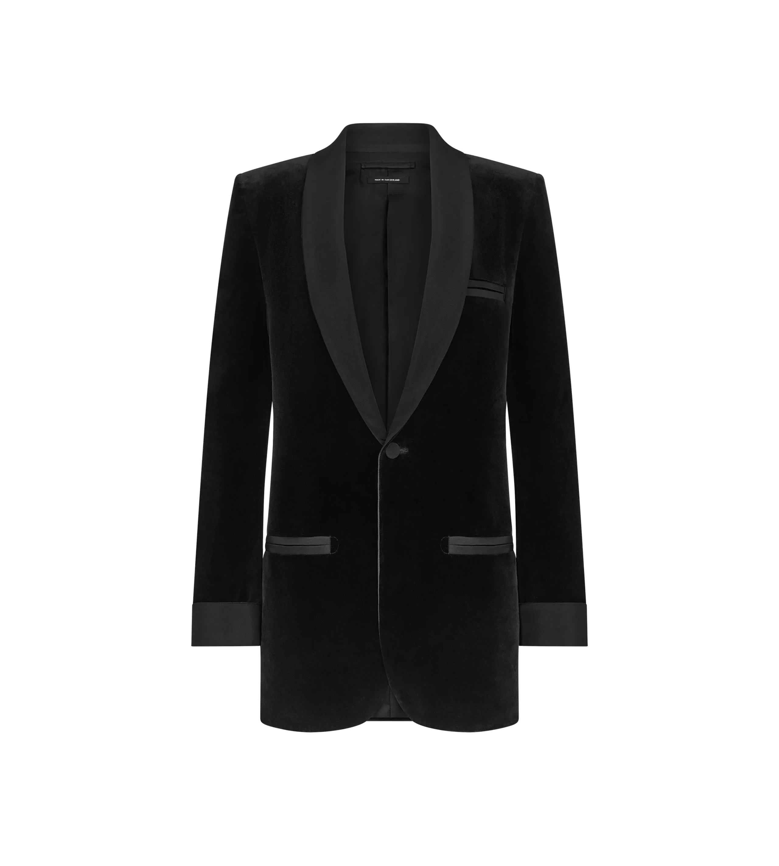 SHAWL COLLAR VELVET SMOKING JACKET - 1