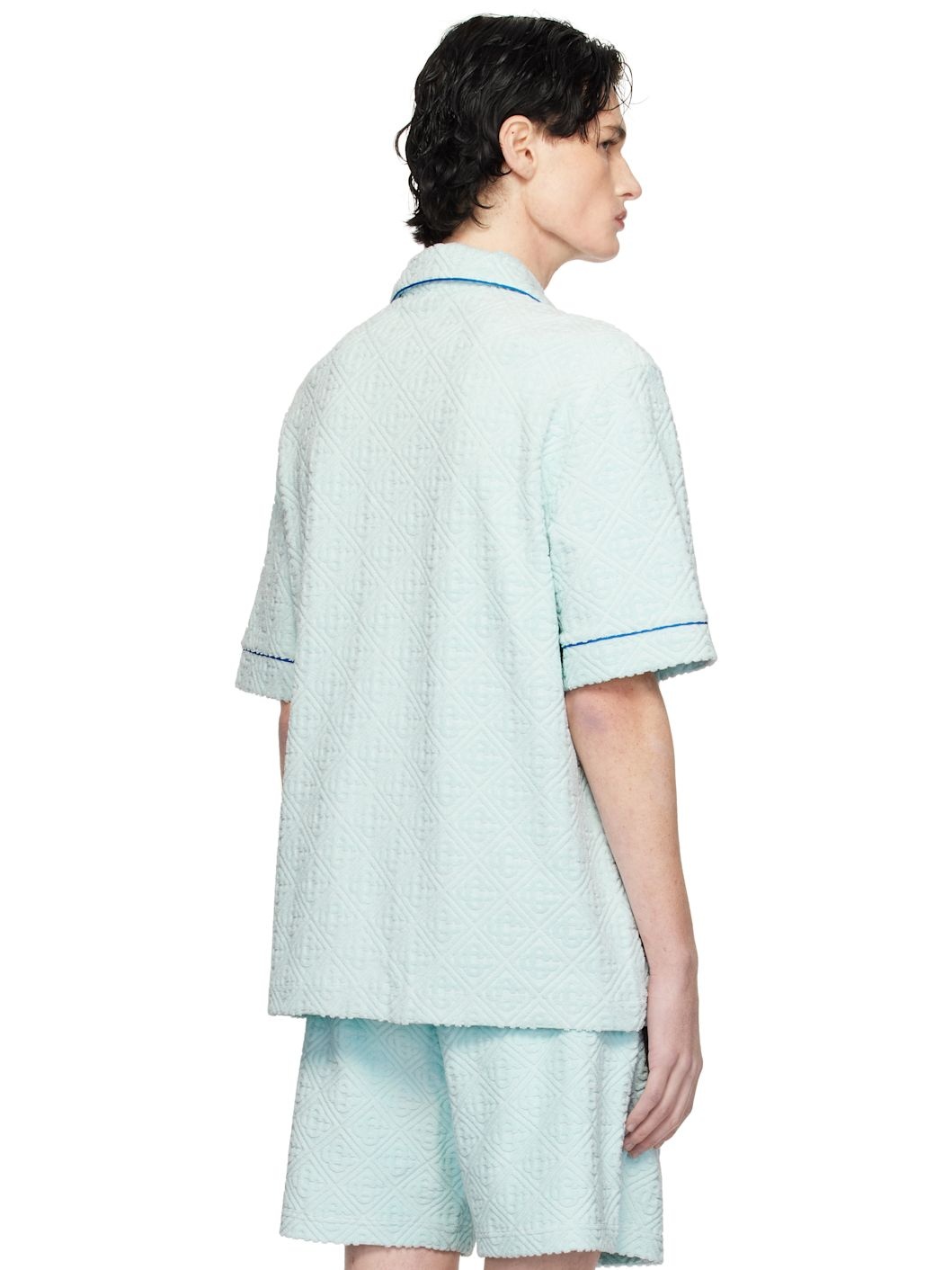 Blue Monogram Towelling Shirt - 3