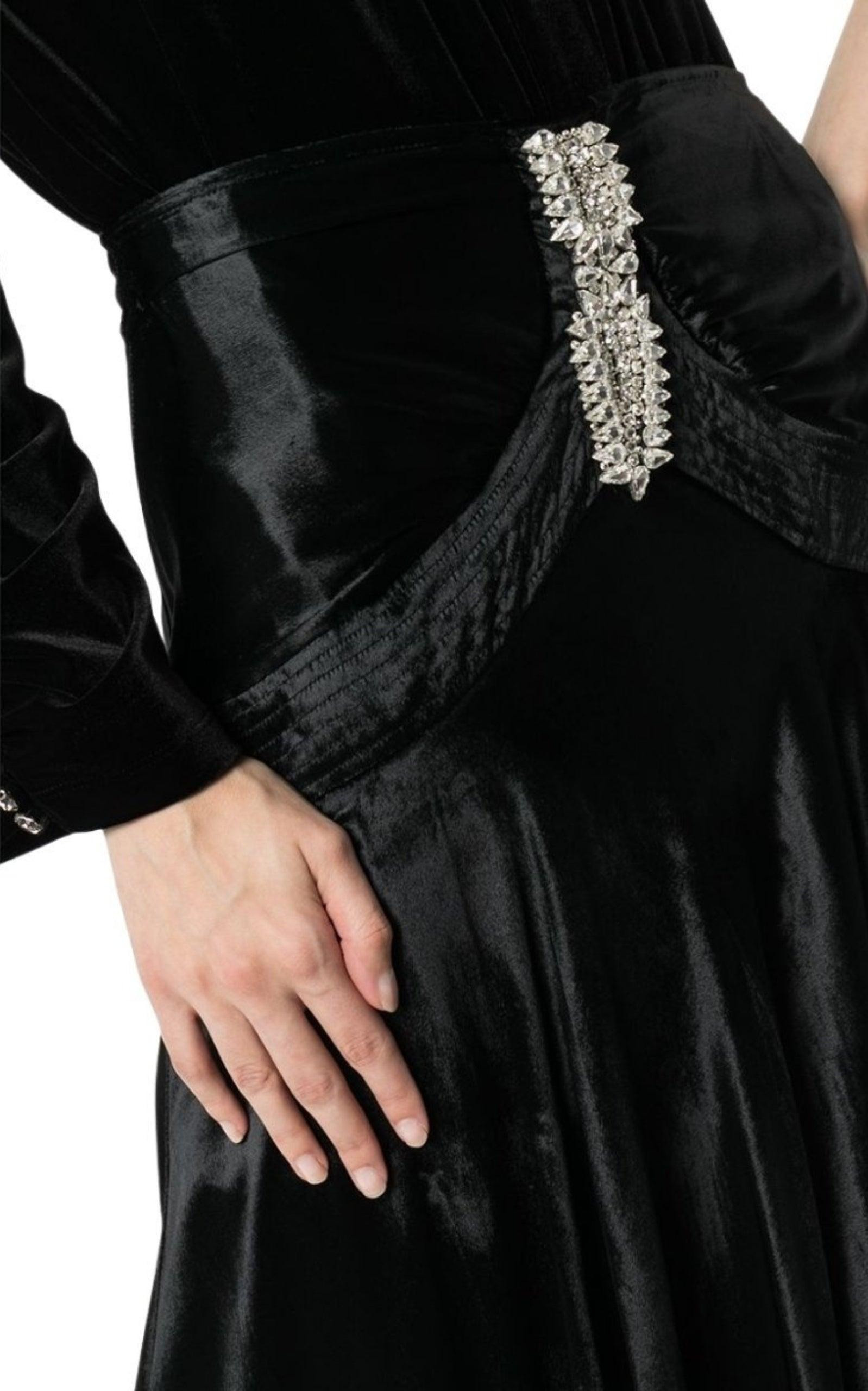 Crystal-embellished Flared Maxi Skirt - 5