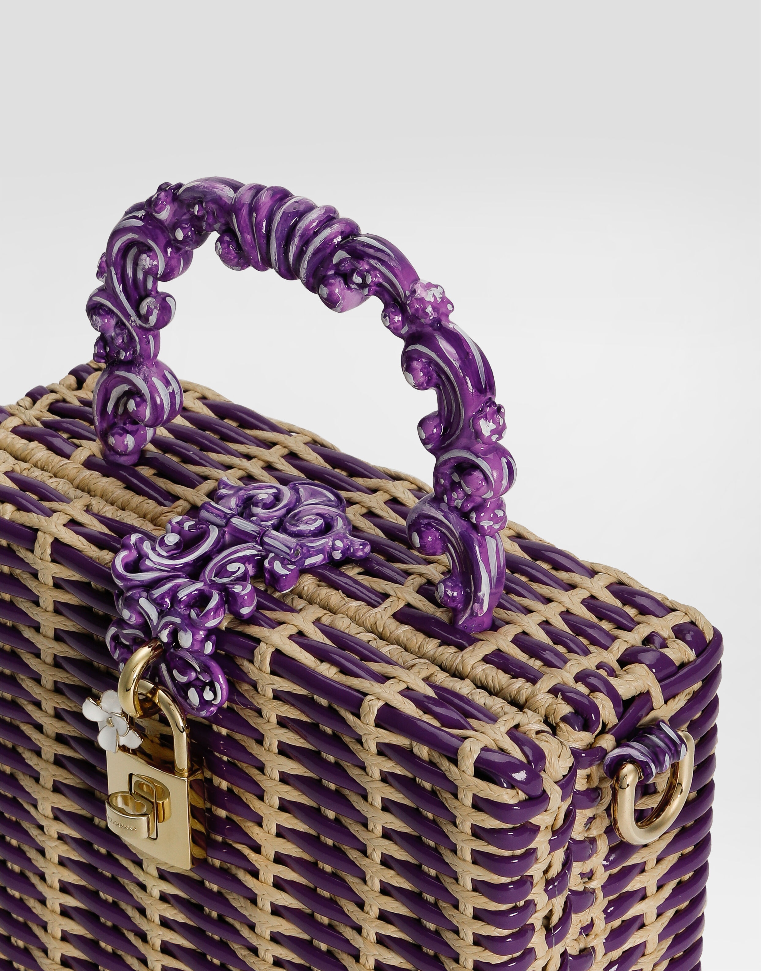 Woven dolce Box handbag - 6