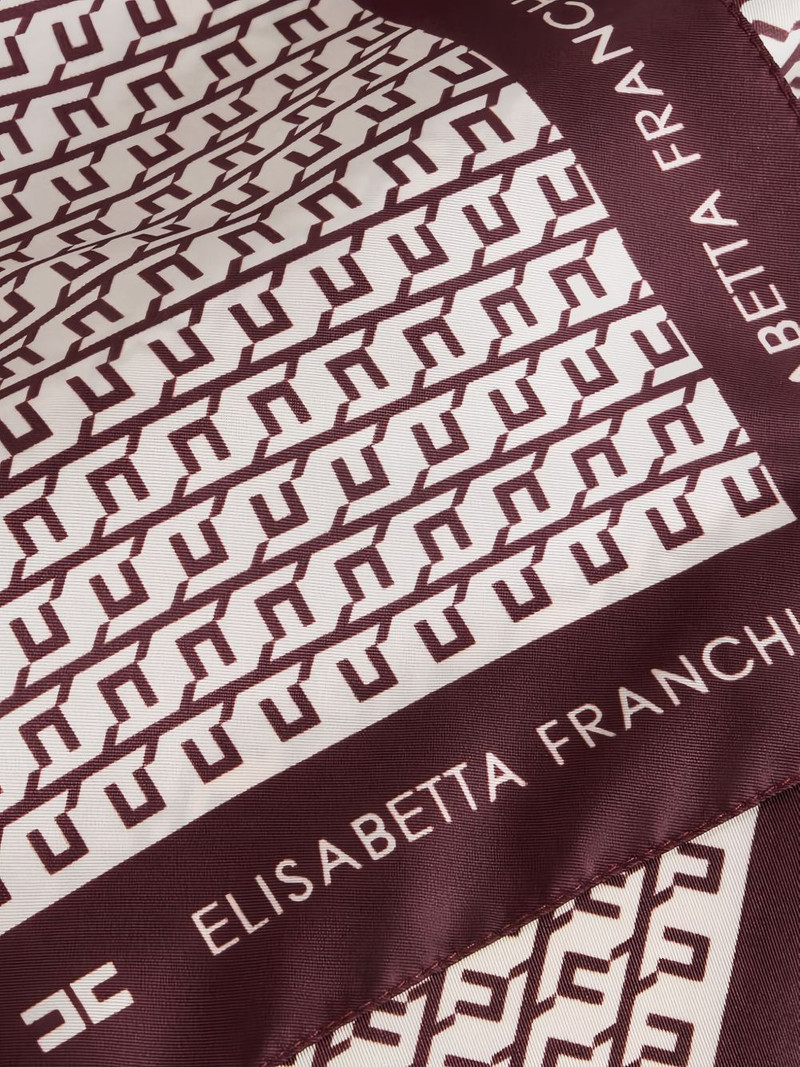 ELISABETTA FRANCHI square printed silk scarf outlook