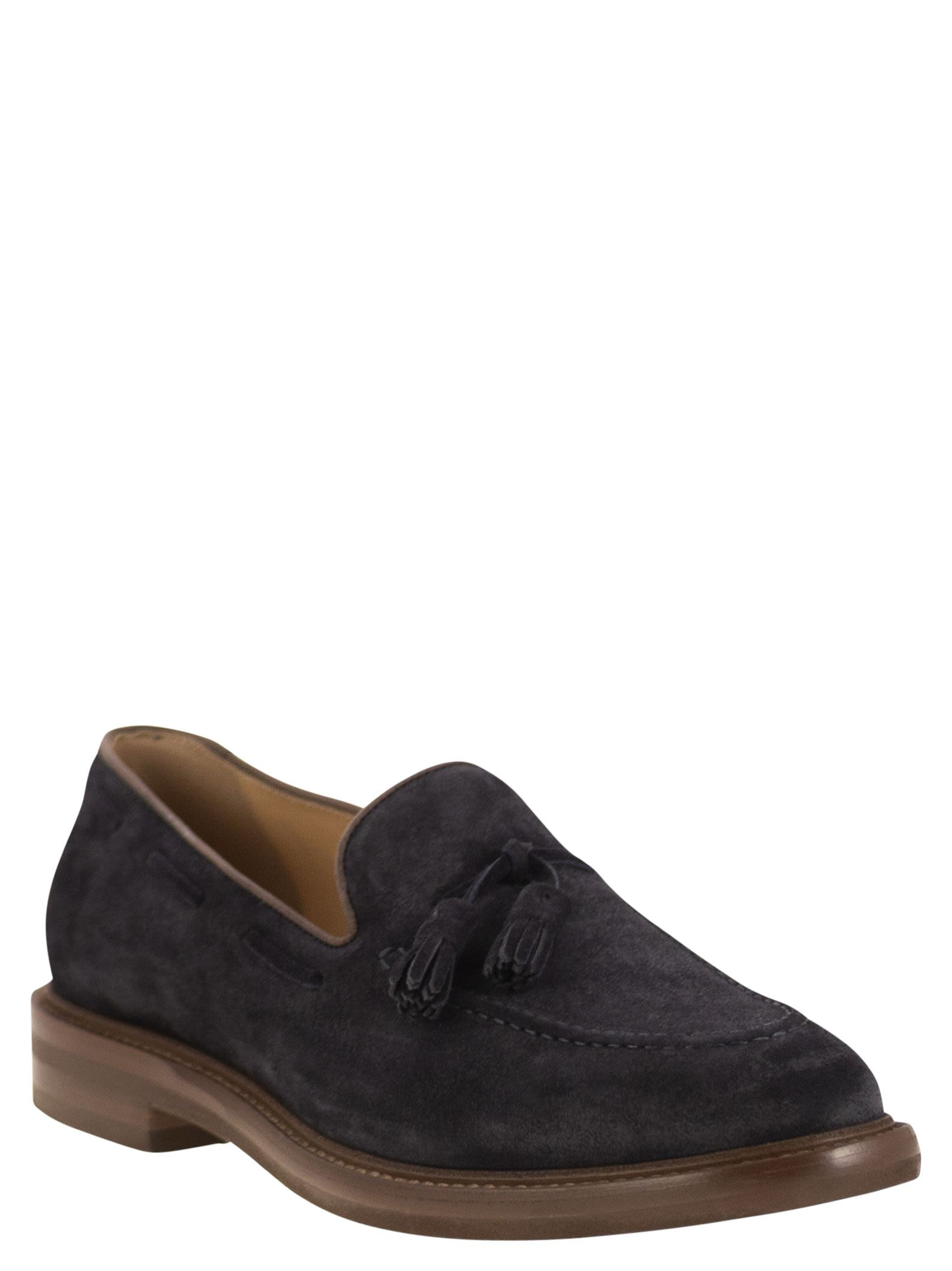 Brunello Cucinelli Men Suede Moccasins With Tassels - 2