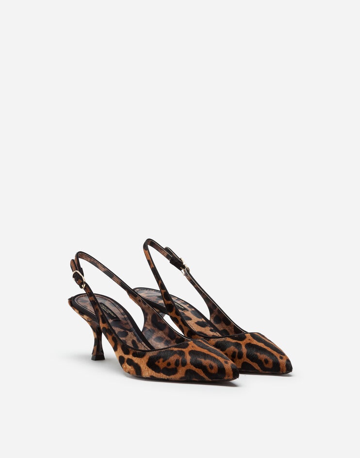 Leopard-print pony hair slingbacks - 2