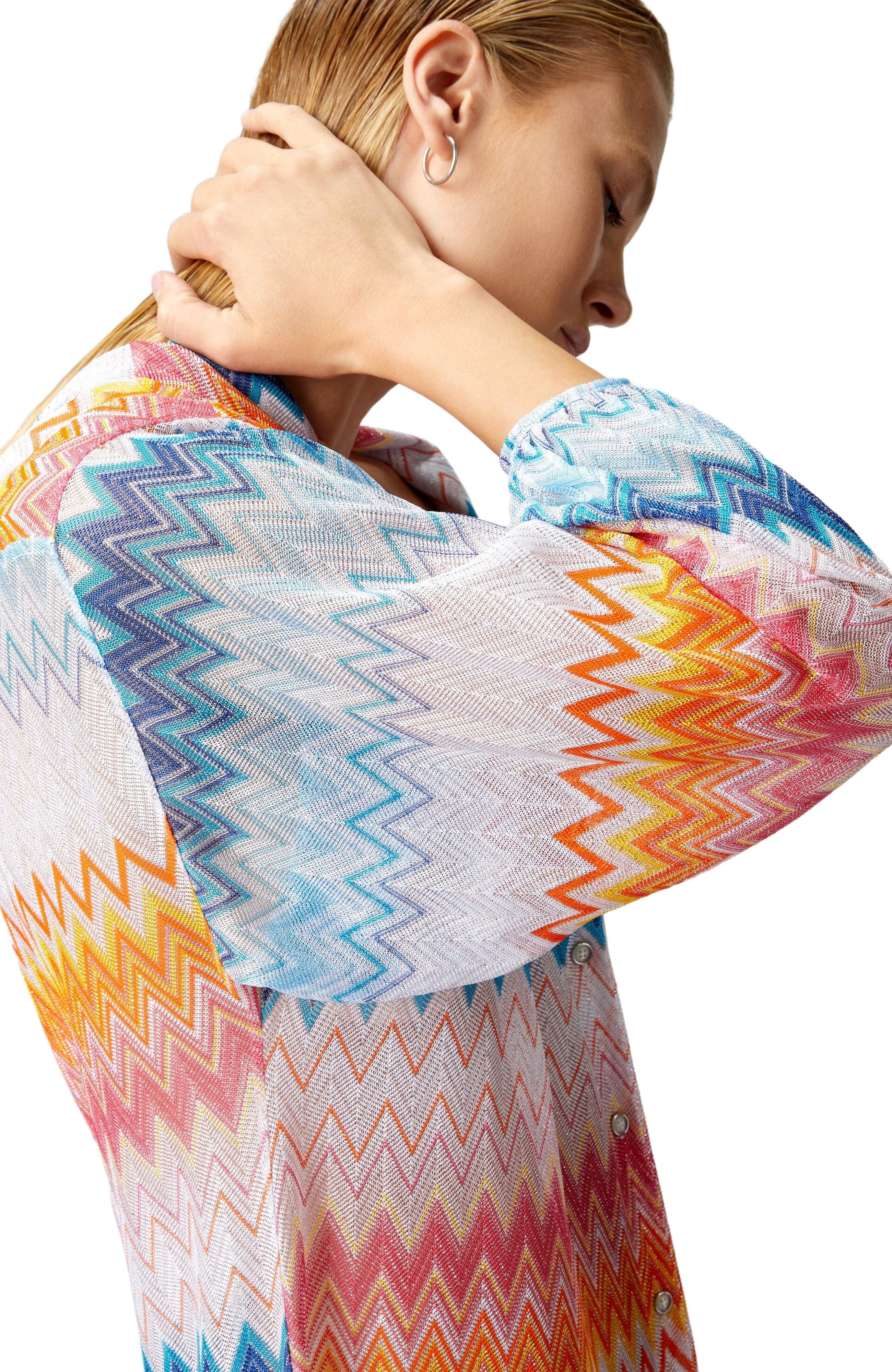 Missoni Oversized Shirt In Zig Zag Lamé Viscose Blend in Multicoloured at Nordstrom - 8