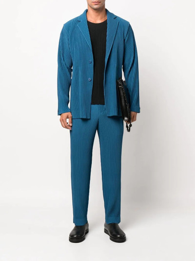 ISSEY MIYAKE plissé single-breasted blazer outlook