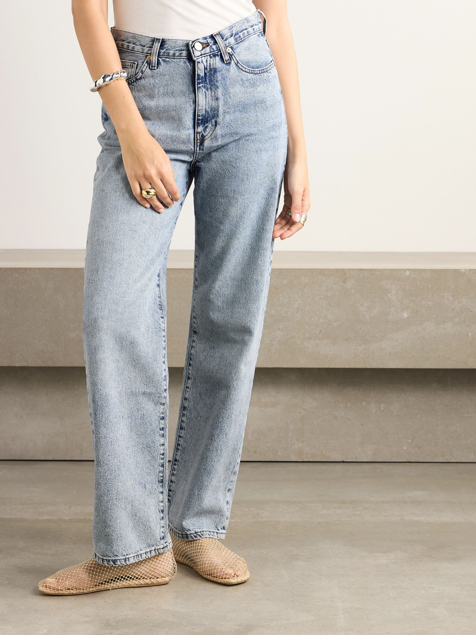 Sofie recycled mid-rise straight-leg jeans Light blue - 3